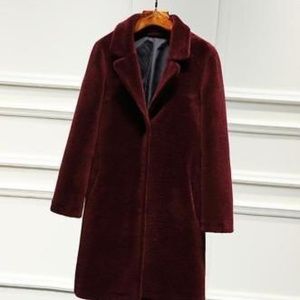 COAT,  FUR / WOOL ON CANVAS